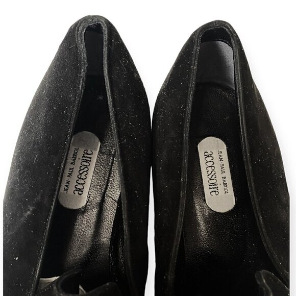 Vintage French Accessoire Diffusion Black suede loafer, Size 38.5EU,‎ beads - Picture 8 of 13